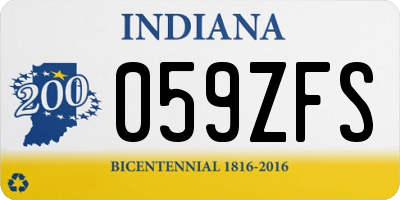 IN license plate 059ZFS