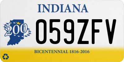 IN license plate 059ZFV