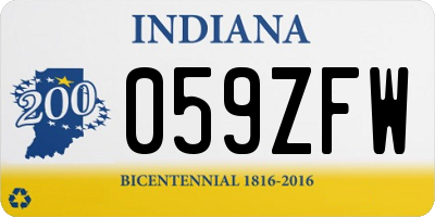 IN license plate 059ZFW