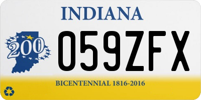 IN license plate 059ZFX