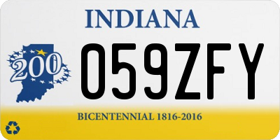 IN license plate 059ZFY