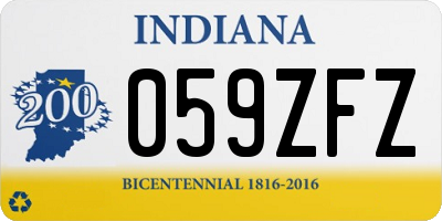 IN license plate 059ZFZ