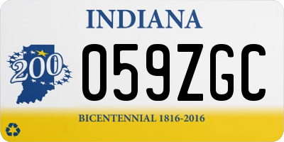 IN license plate 059ZGC