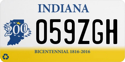 IN license plate 059ZGH