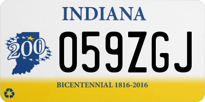 IN license plate 059ZGJ