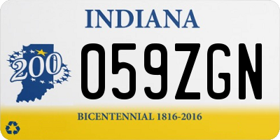 IN license plate 059ZGN
