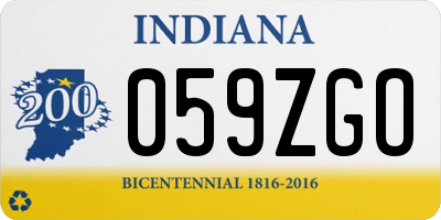 IN license plate 059ZGO