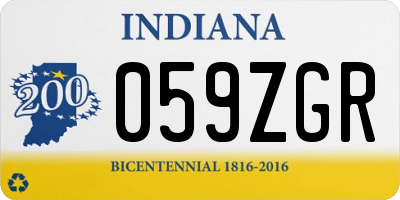 IN license plate 059ZGR
