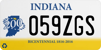 IN license plate 059ZGS