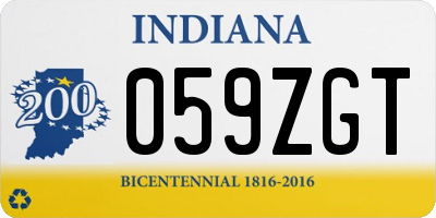 IN license plate 059ZGT
