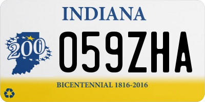 IN license plate 059ZHA