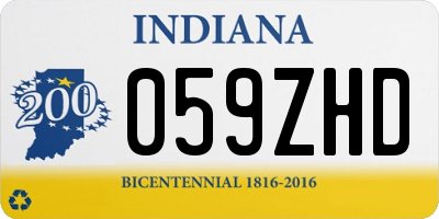 IN license plate 059ZHD