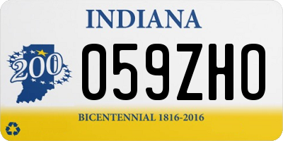 IN license plate 059ZHO