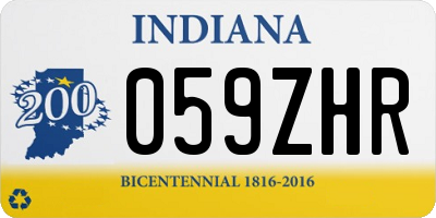 IN license plate 059ZHR