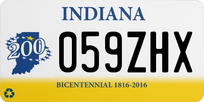 IN license plate 059ZHX