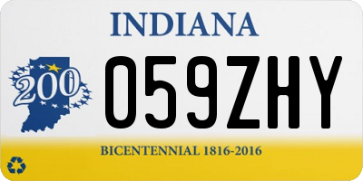 IN license plate 059ZHY