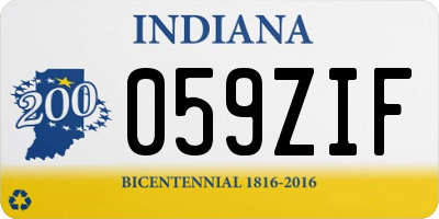 IN license plate 059ZIF