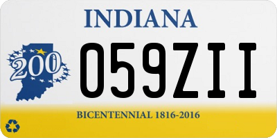 IN license plate 059ZII