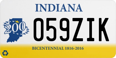 IN license plate 059ZIK