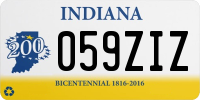 IN license plate 059ZIZ