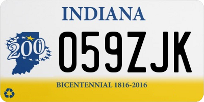 IN license plate 059ZJK