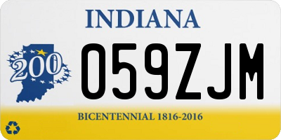 IN license plate 059ZJM