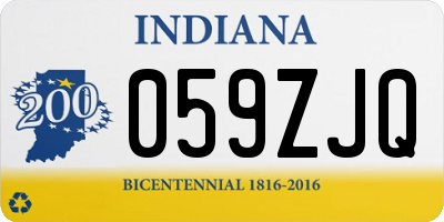 IN license plate 059ZJQ