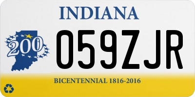 IN license plate 059ZJR