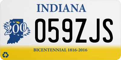 IN license plate 059ZJS