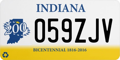 IN license plate 059ZJV