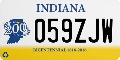 IN license plate 059ZJW
