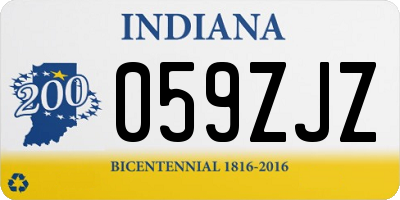 IN license plate 059ZJZ