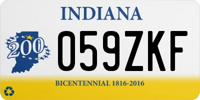 IN license plate 059ZKF