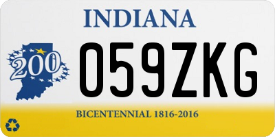 IN license plate 059ZKG