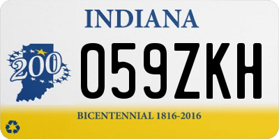 IN license plate 059ZKH