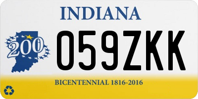 IN license plate 059ZKK