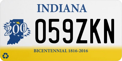 IN license plate 059ZKN