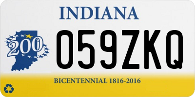 IN license plate 059ZKQ