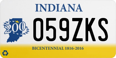 IN license plate 059ZKS