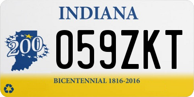 IN license plate 059ZKT