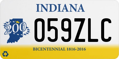 IN license plate 059ZLC