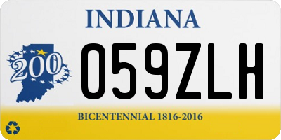 IN license plate 059ZLH