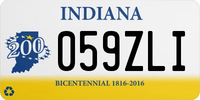 IN license plate 059ZLI