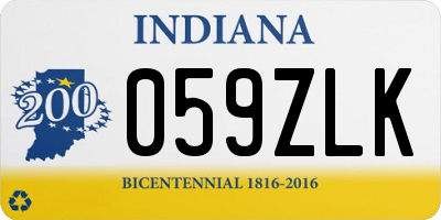 IN license plate 059ZLK