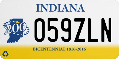 IN license plate 059ZLN