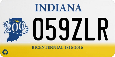 IN license plate 059ZLR