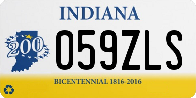 IN license plate 059ZLS