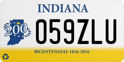 IN license plate 059ZLU
