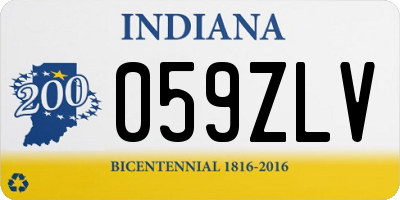 IN license plate 059ZLV