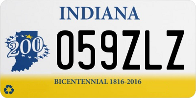 IN license plate 059ZLZ